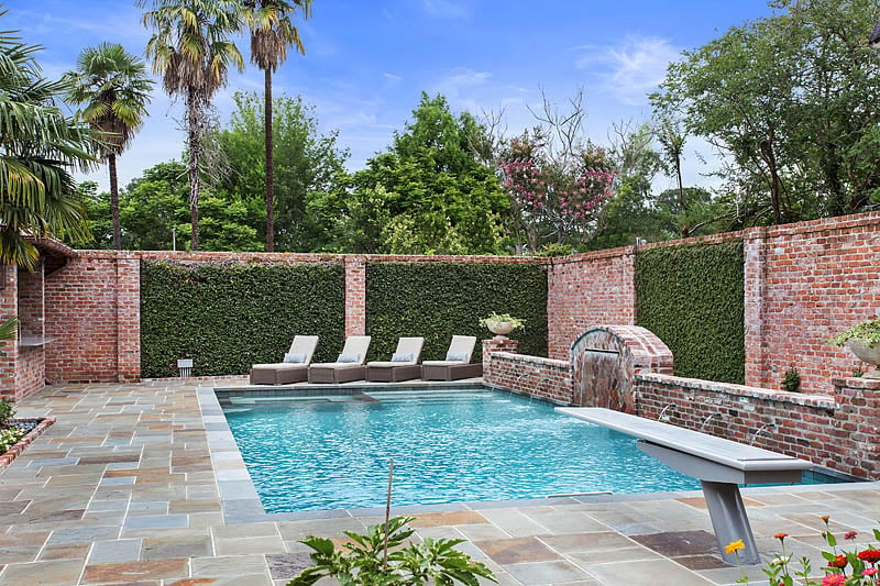 Gunite pool with diving board