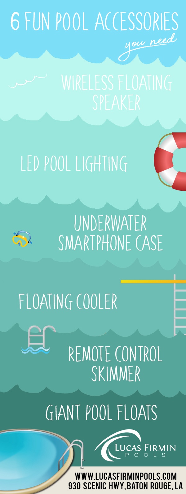 In-Ground Pool Builder in Baton Rouge: 6 Pool Accessories You Need