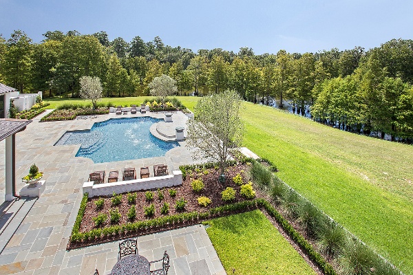 overview of gunite pool with landscape