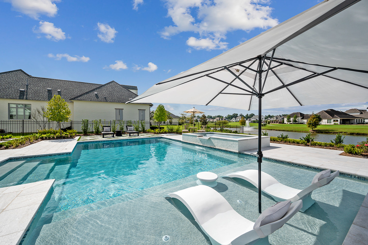 White Quartzite Pool in Baton Rouge Baton Rouge Custom Pools