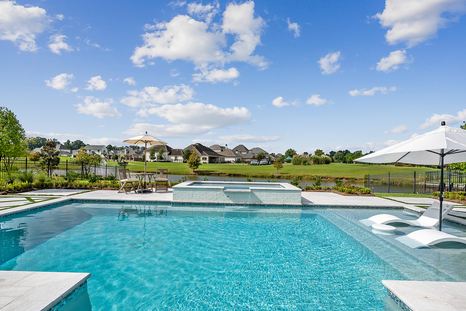 White Quartzite Pool in Baton Rouge Baton Rouge Custom Pools