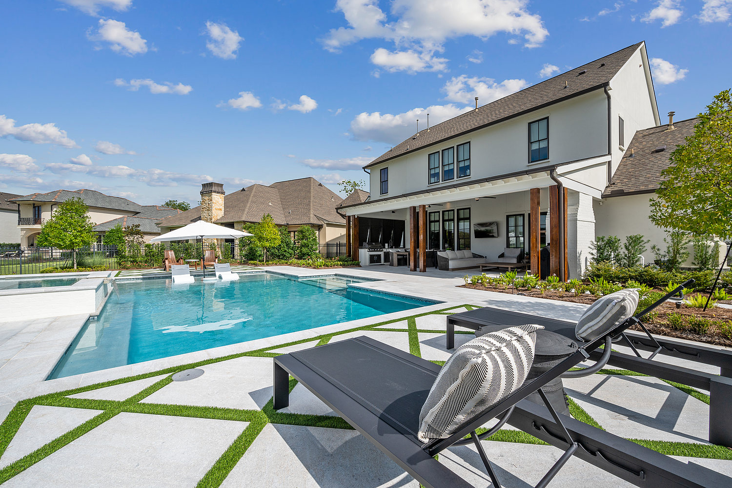 White Quartzite Pool in Baton Rouge Baton Rouge Custom Pools