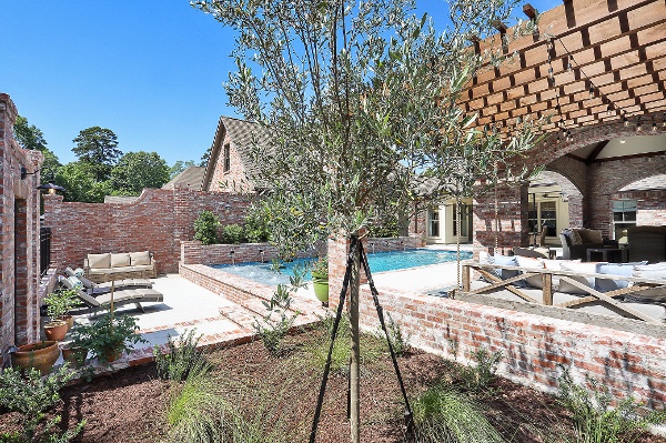 landscaping near swimming pool