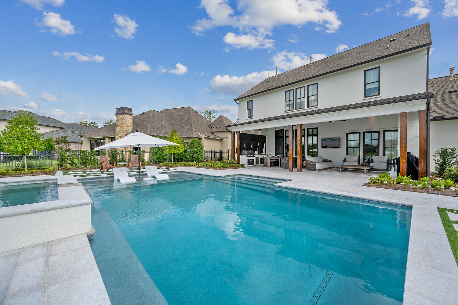 White Quartzite Pool in Baton Rouge Baton Rouge Custom Pools