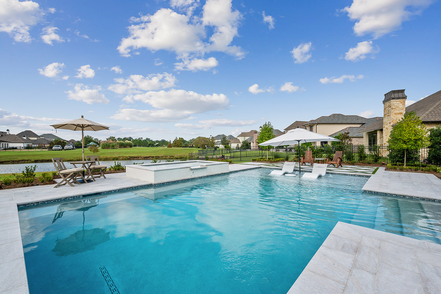White Quartzite Pool in Baton Rouge Baton Rouge Custom Pools