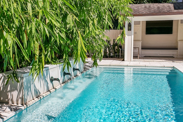 Pool with water feature