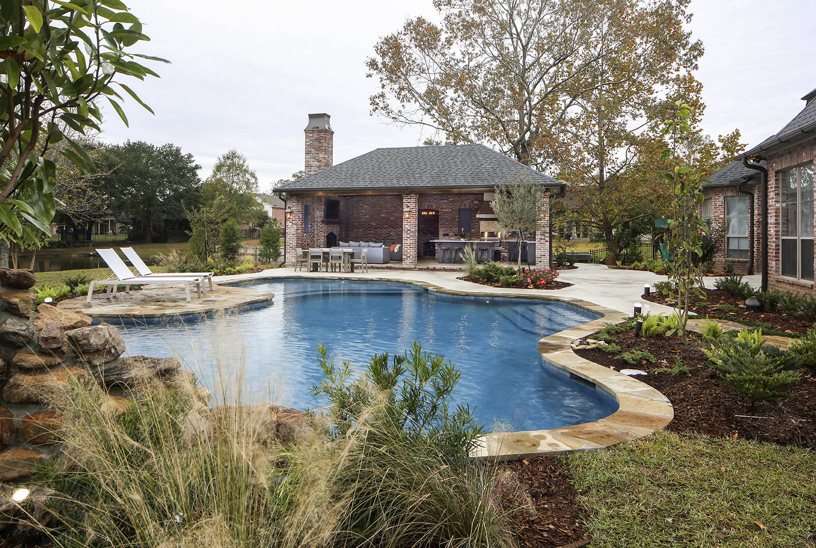 Baton Rouge Luxury Pool Builder Outdoor Pool Area