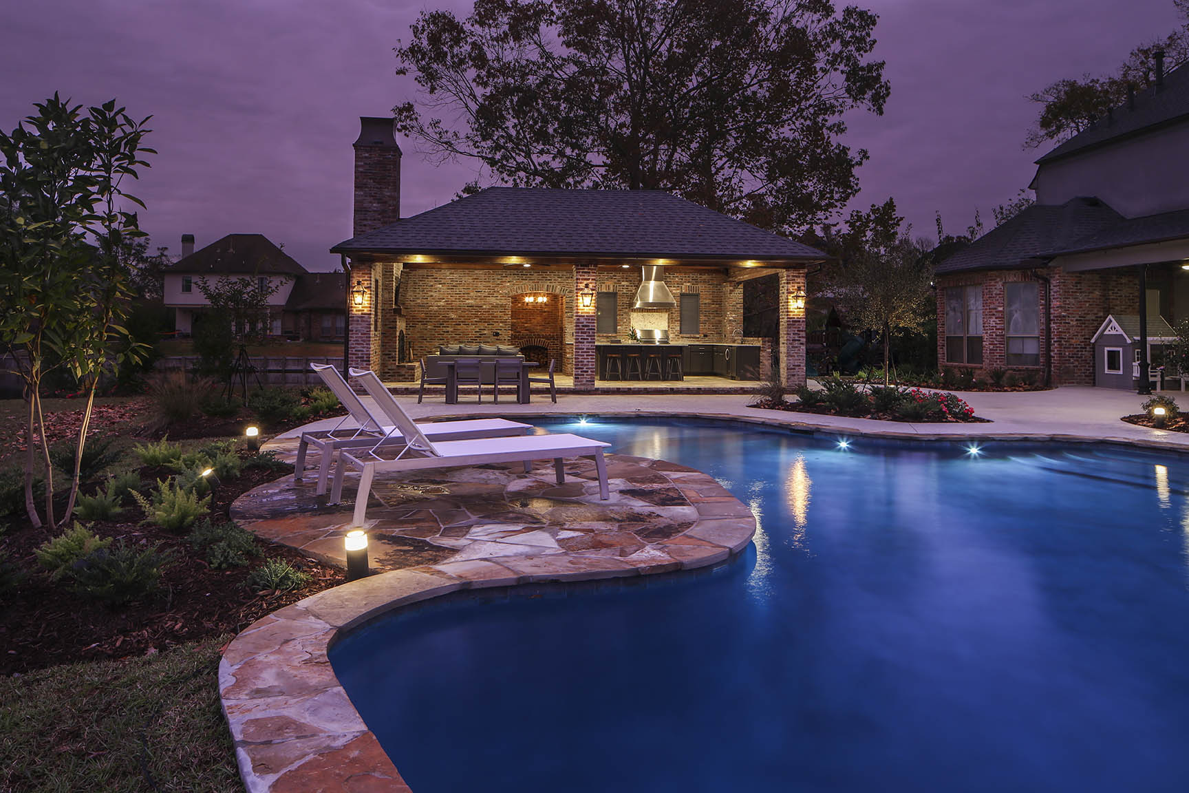 Baton Rouge Luxury Pool Builder Outdoor Pool Area