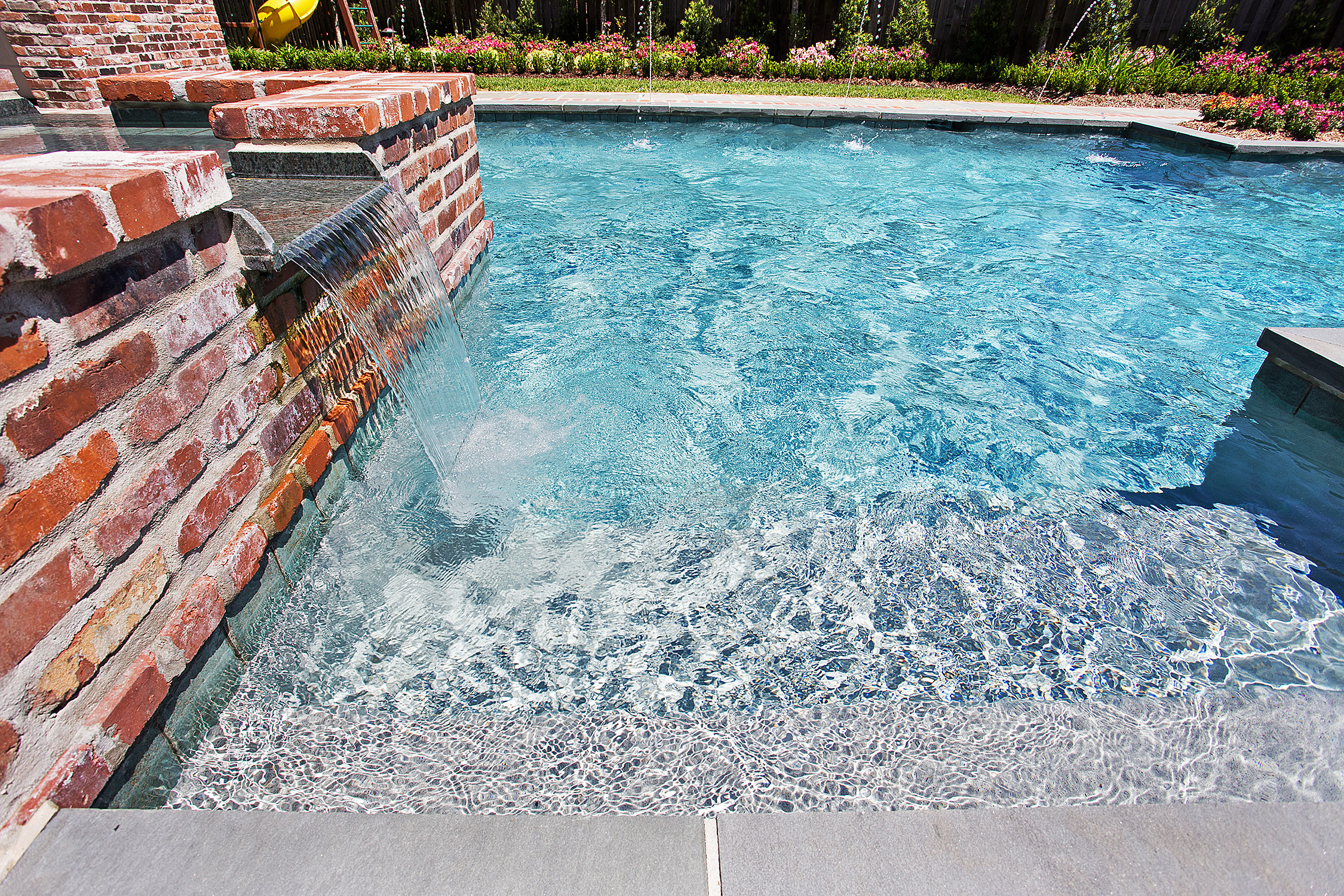 gunite pool waterfall baton rouge