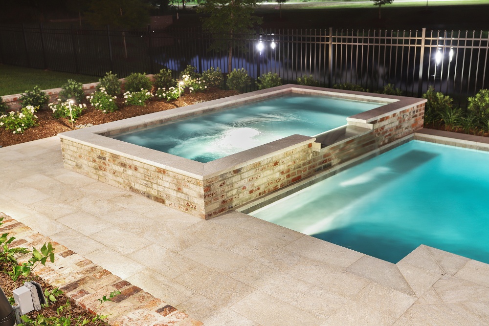 Custom Pool with Fountain Baton Rouge | Quartz Pools Baton Rouge